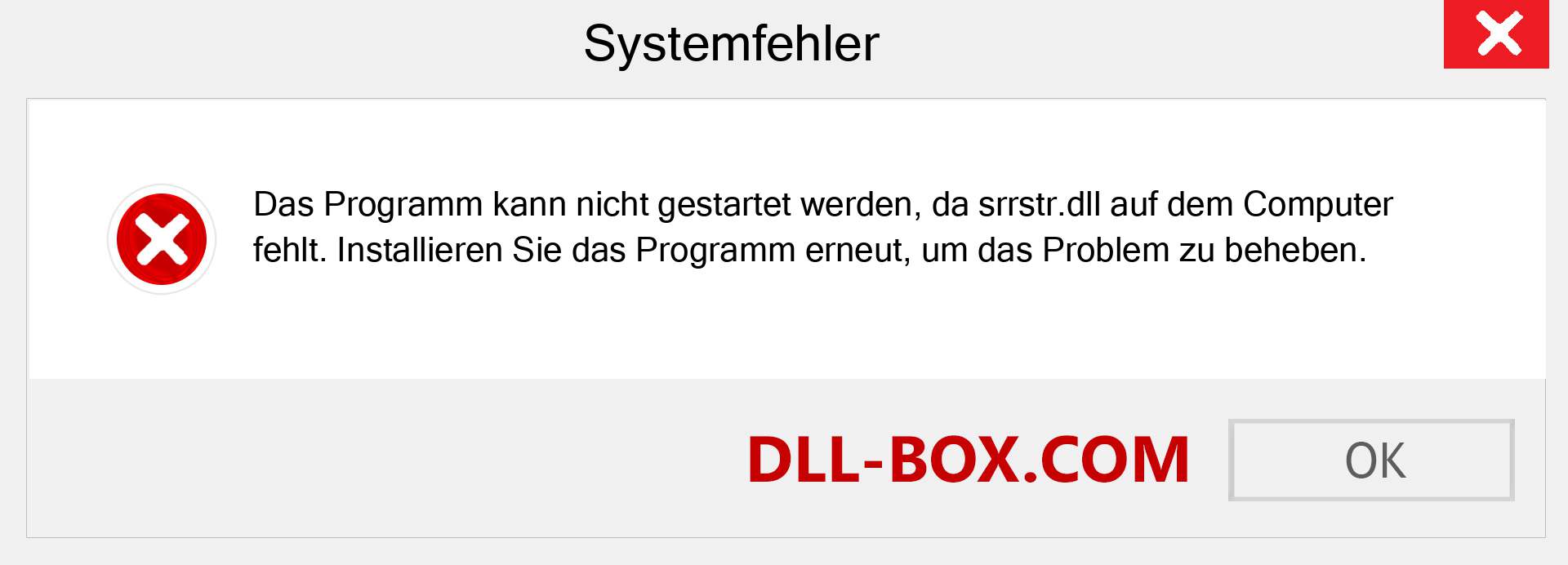 srrstr.dll-Datei fehlt?. Download für Windows 7, 8, 10 - Fix srrstr dll Missing Error unter Windows, Fotos, Bildern