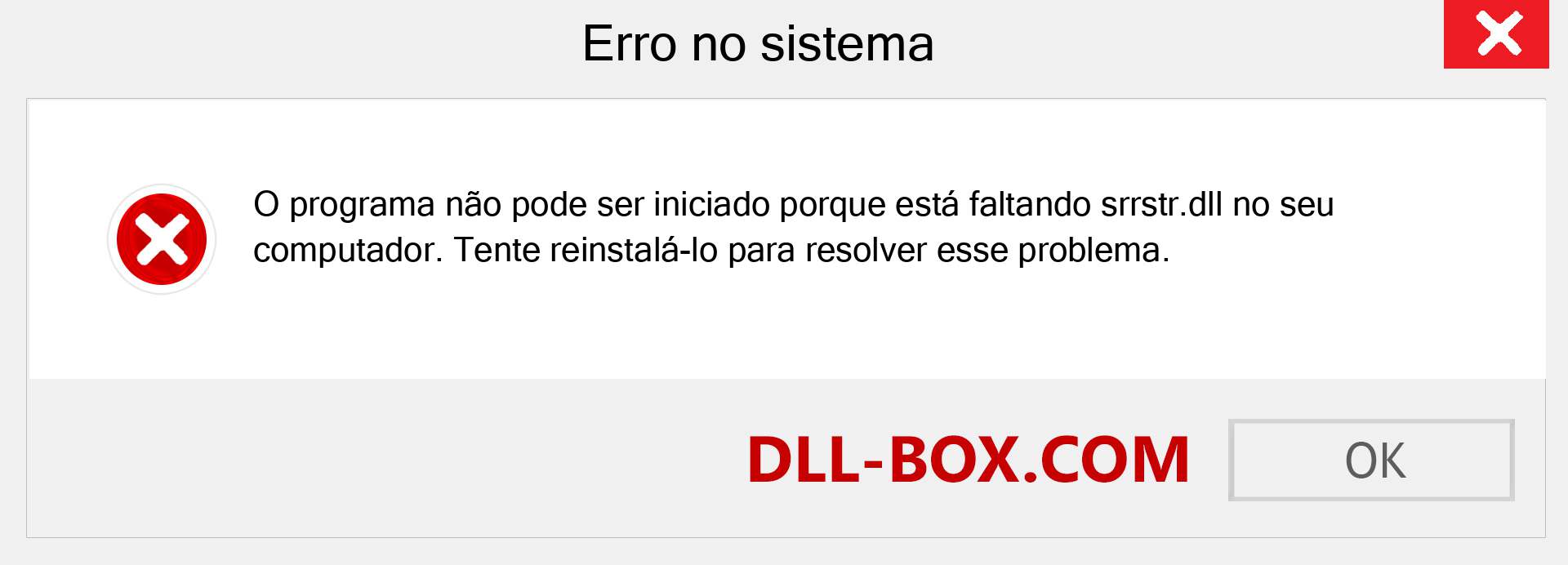 Arquivo srrstr.dll ausente ?. Download para Windows 7, 8, 10 - Correção de erro ausente srrstr dll no Windows, fotos, imagens